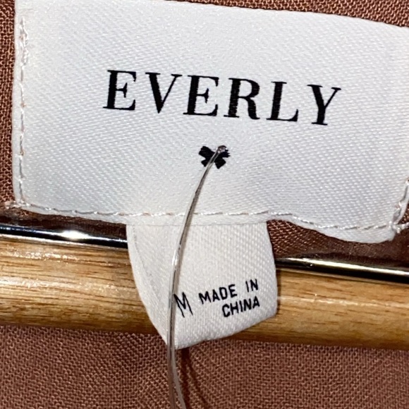 NWT Everly Peach Tan Linen Blend Tunic Top or Mini Dress size Medium - Picture 10 of 11